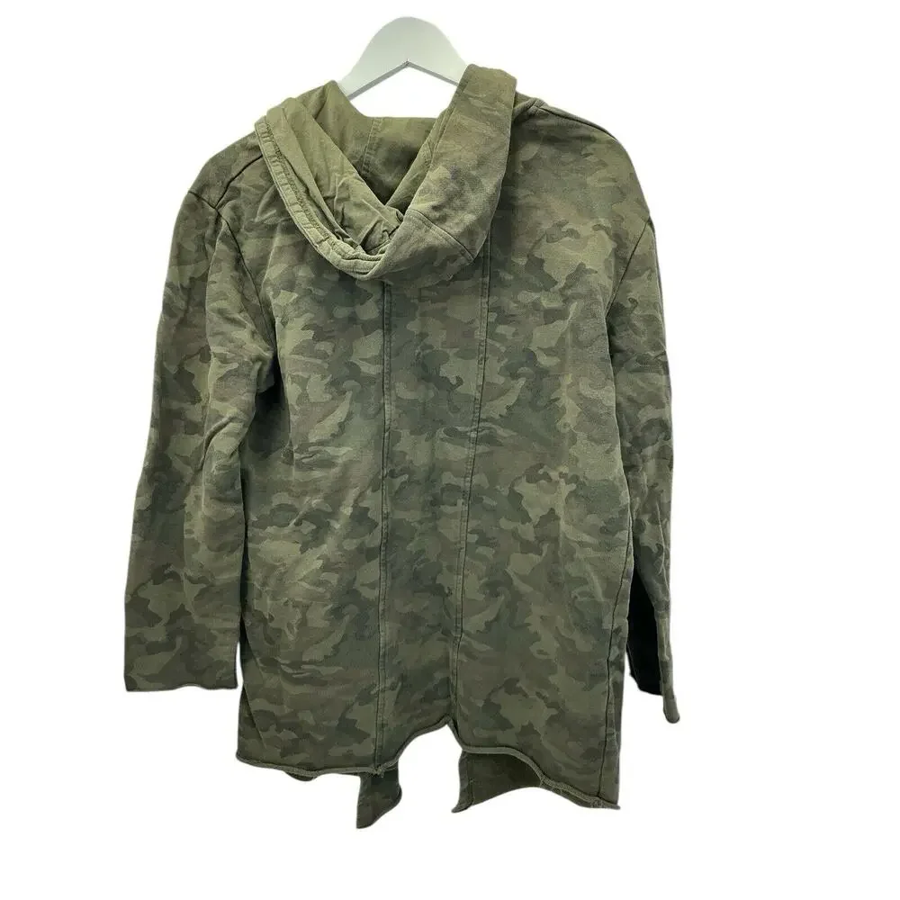 Zara Open Cardigan Hoodie Camouflage Women’s Size Medium - Picture 4 of 11